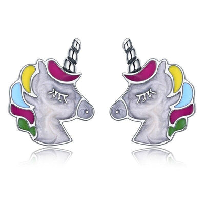 Boucles d’Oreilles Licorne Dormant (Argent)