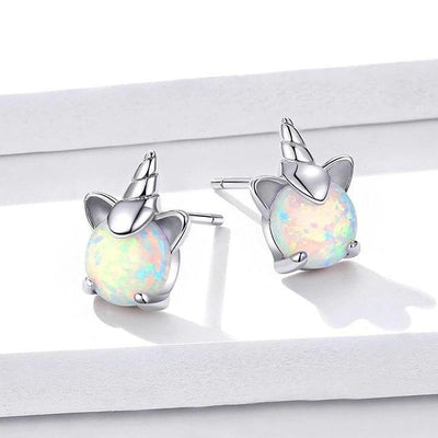 Boucles d’Oreilles Licorne argent