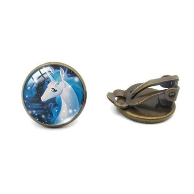 Boucles d’Oreilles Licorne Femme Élégante bronze