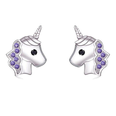 Boucles d’Oreilles Licorne Fille Bleu