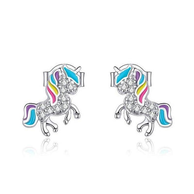 Boucles d’Oreilles Licorne Multicolore