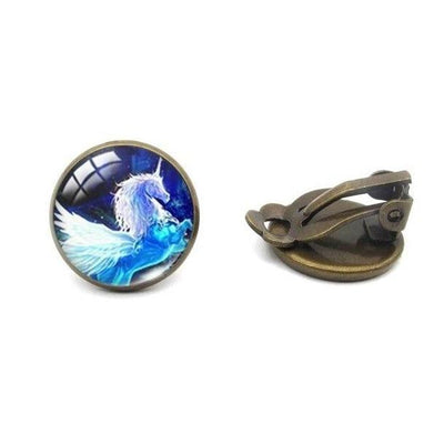 Boucles d’Oreilles Licorne Pégase bronze