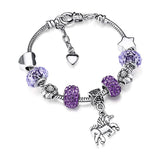 Bracelet licorne avec des pierre violet