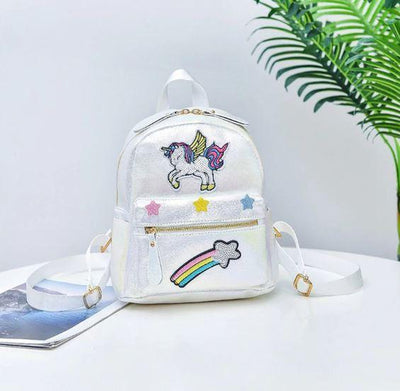 Cartable Licorne Arc-en-Ciel Blanc