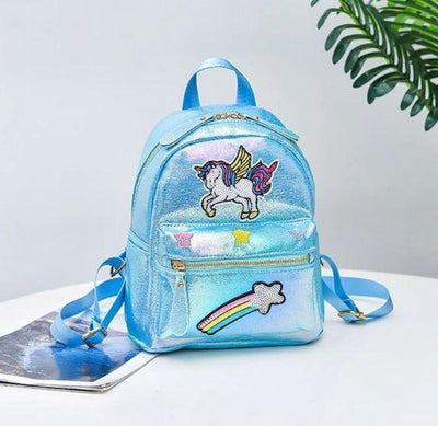 Cartable Licorne Arc-en-Ciel Bleu