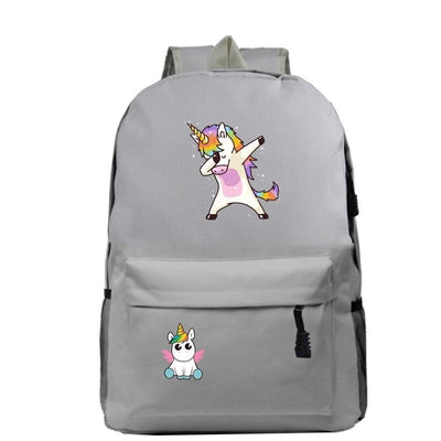 sac à dos gris Licorne Collège
