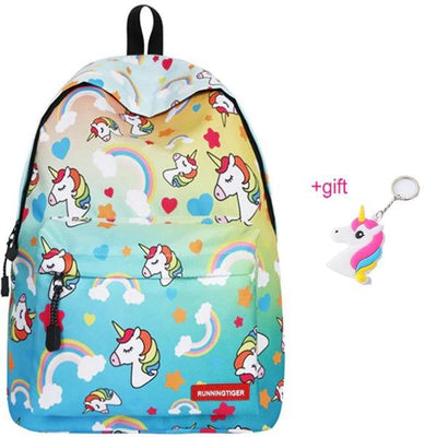 Cartable Licorne Emoji Arc-en-Ciel Vert