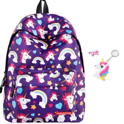 Cartable Licorne Emoji Violet