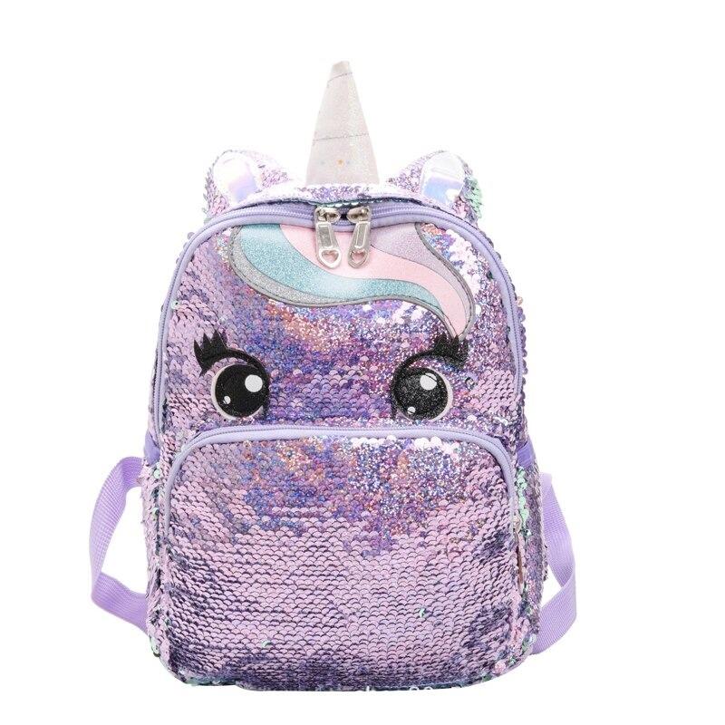 Cartable Licorne Paillette Violet - Main Image