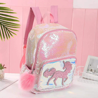 Cartable Licorne Pompon rose