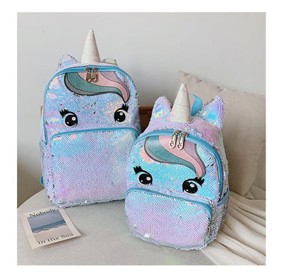 Cartable Licorne Sequin Bleu