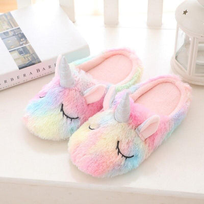 Chaussons Licorne Arc en Ciel