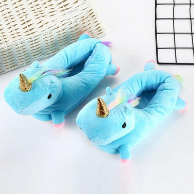 Pantoufle Licorne Bleu