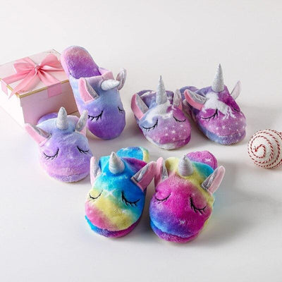 Chaussons Licorne fille Arc en Ciel