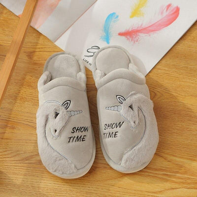 Chausson Licorne Gris