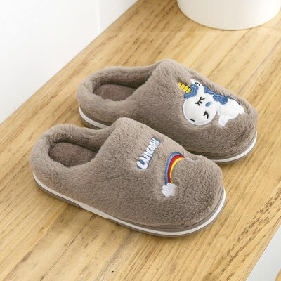 Chausson Licorne Petite Fille Marron