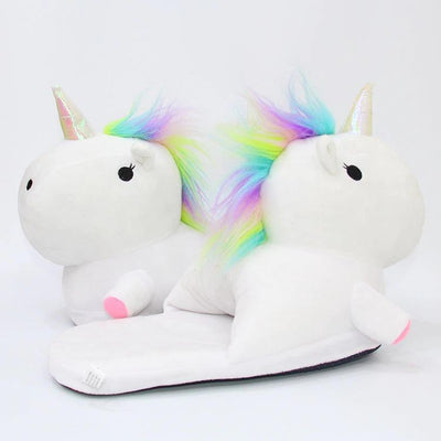 pantoufle blanc licorne