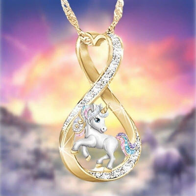 Pendentif Licorne Amour Doré