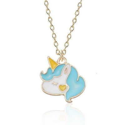 Collier Licorne Fille Bleu