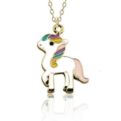 Collier Licorne Fillette Rose