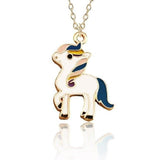 Collier Licorne Fillette Bleu