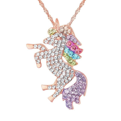 Collier Licorne Fantaisie Or Rose