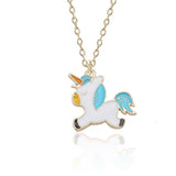 Collier Licorne Petite Fille Bleu