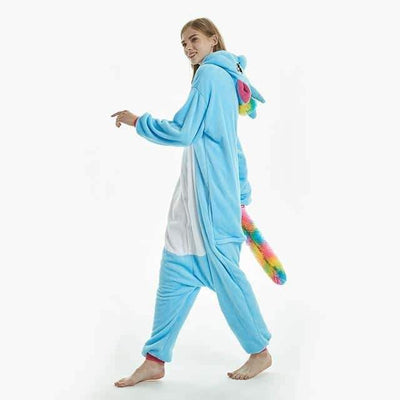 Combinaison pyjama femme Licorne Bleu