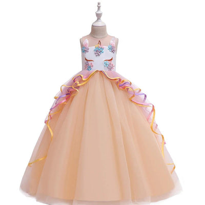 robe Déguisement Licorne Orange Fille