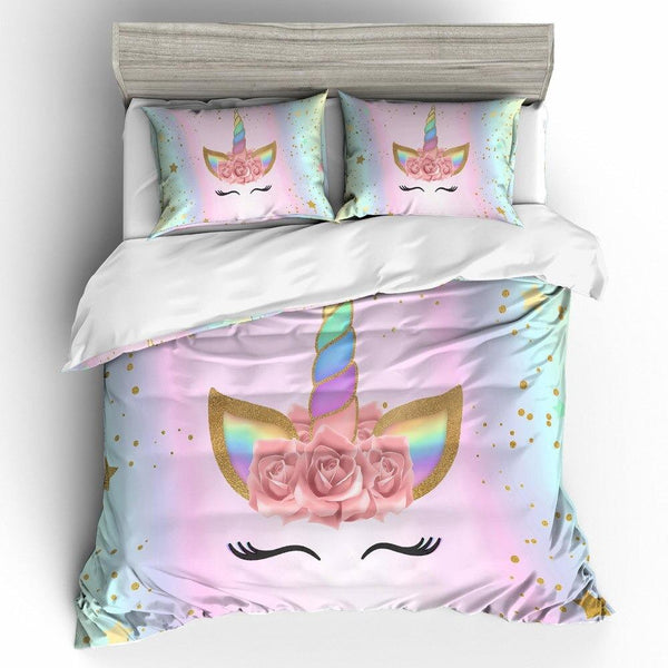 Parure housse de couette 140 x 200 cm Flamant rose - Maison Parure housse de couette 140 x 200 cm Flamant rose - Maison