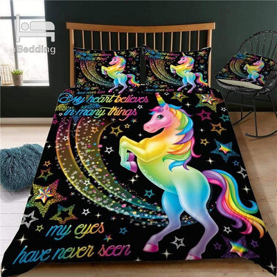 Housse de Couette Licorne noir