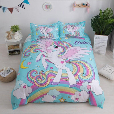 Housse de Couette Licorne Arc-en-Ciel