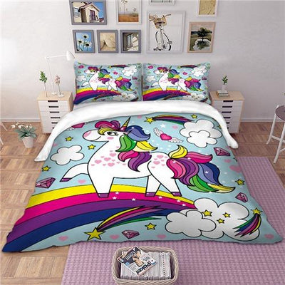 Housse de Couette Licorne Marches Arc-en-Ciel