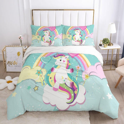 Housse de Couette Licorne Nuages