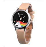 Montre Licorne Arc en Ciel Noir