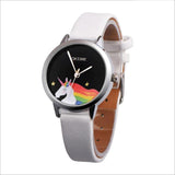 Montre Licorne Arc en Ciel Noir