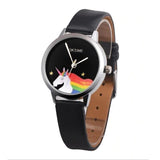 Montre Licorne Arc en Ciel Noir