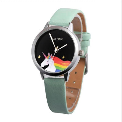 Montre Licorne Arc en Ciel Or