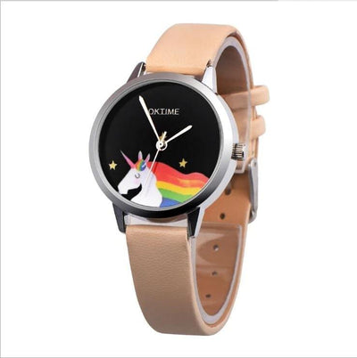 Montre Licorne Arc en Ciel Rose