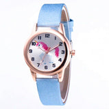 Montre Licorne Cuir bleu