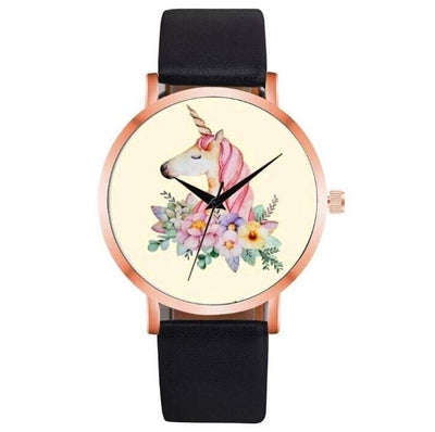 Montre Licorne Élégance Noir