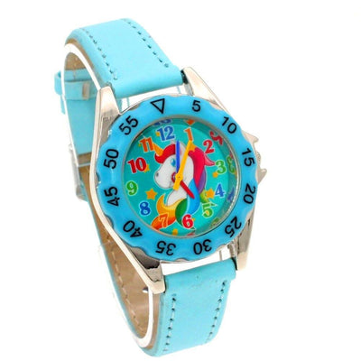 Montre Pédagogique Licorne Bleu