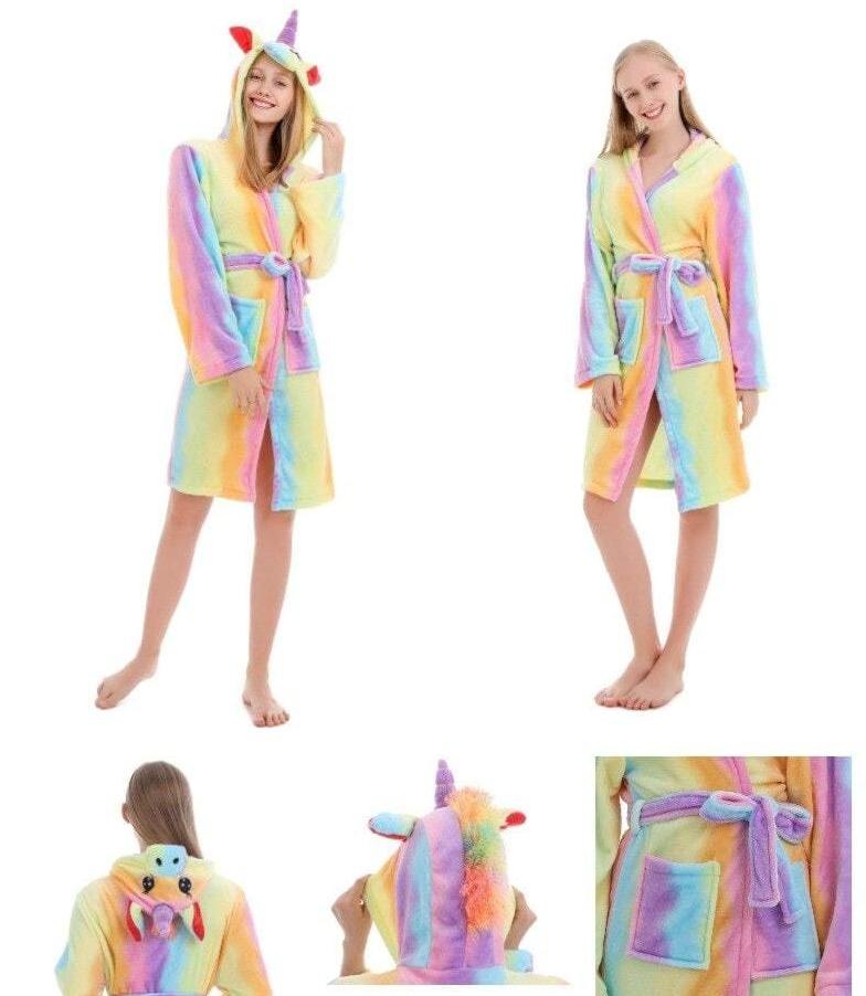 Peignoir Licorne Adulte Arc-en-Ciel