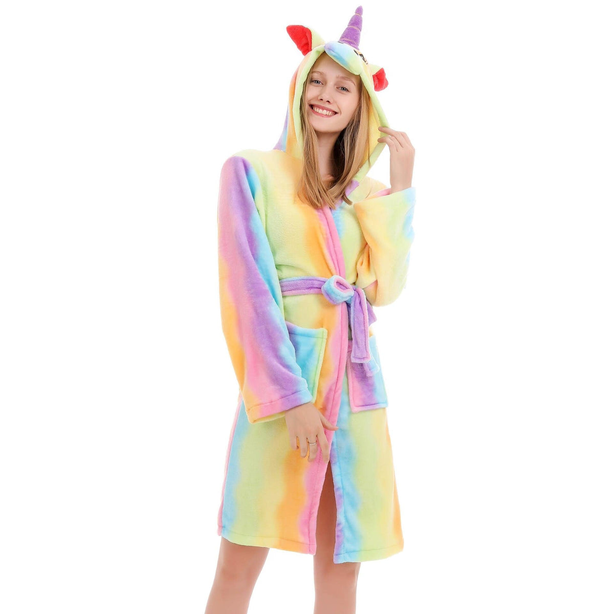 Peignoir Licorne Adulte Arc-en-Ciel
