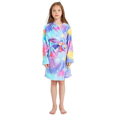 Peignoir Licorne Enfant Design à Capuche
