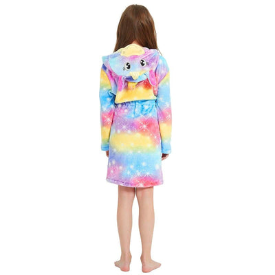 Peignoir Licorne Enfant Design à Capuche