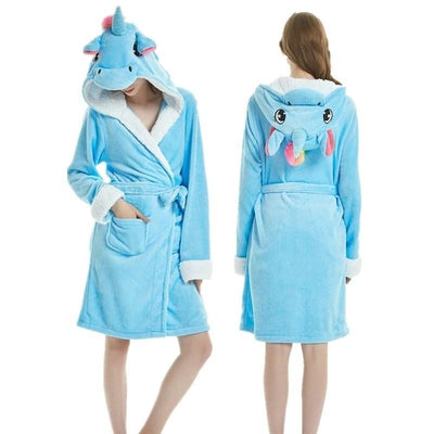 Peignoir Licorne Femme Bleu