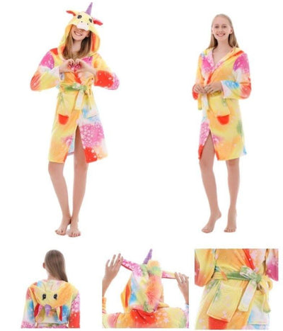 Peignoir Licorne Femme Jaune