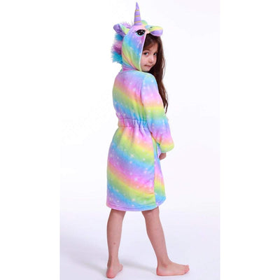 Peignoir Licorne Arc-en-Ciel capuche