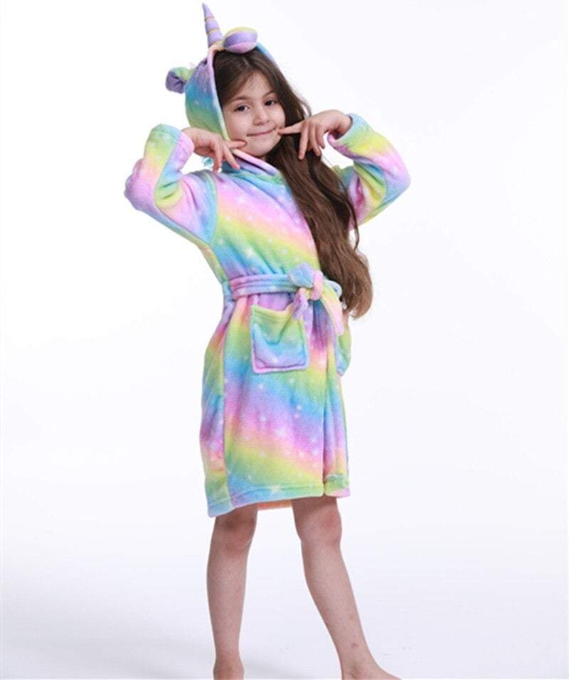 Peignoir Licorne Fille Arc-en-Ciel Univers Licorne